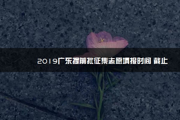 2019广东提前批征集志愿填报时间 截止到什么时候