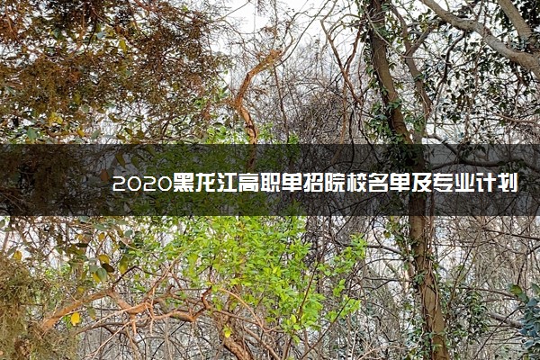 2020黑龙江高职单招院校名单及专业计划