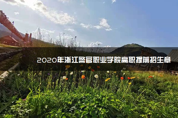 2020年浙江警官职业学院高职提前招生章程