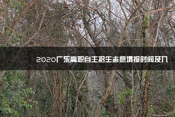 2020广东高职自主招生志愿填报时间及入口