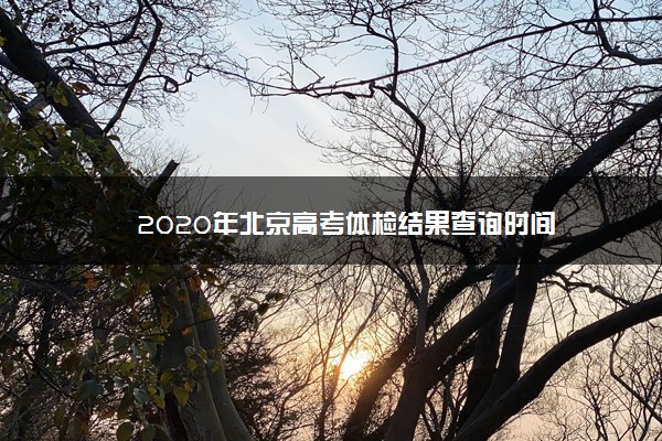 2020年北京高考体检结果查询时间