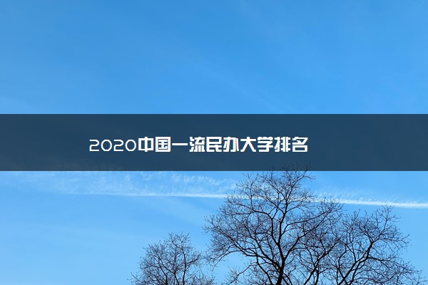 2020中国一流民办大学排名