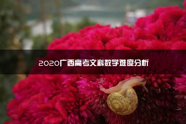 2020广西高考文科数学难度分析