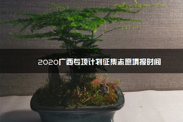 2020广西专项计划征集志愿填报时间