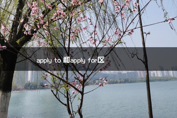 apply to 和apply for区别
