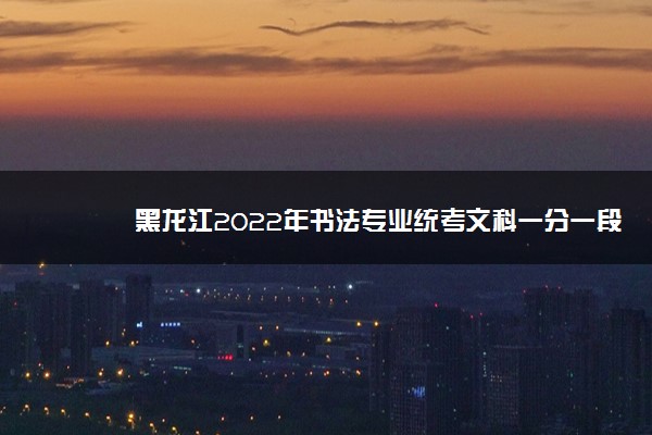 黑龙江2022年书法专业统考文科一分一段表