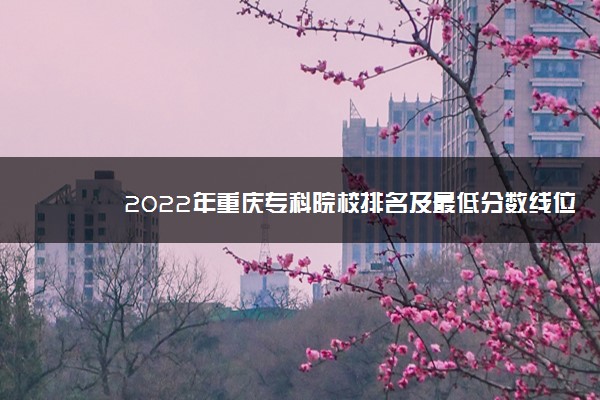 2022年重庆专科院校排名及最低分数线位次
