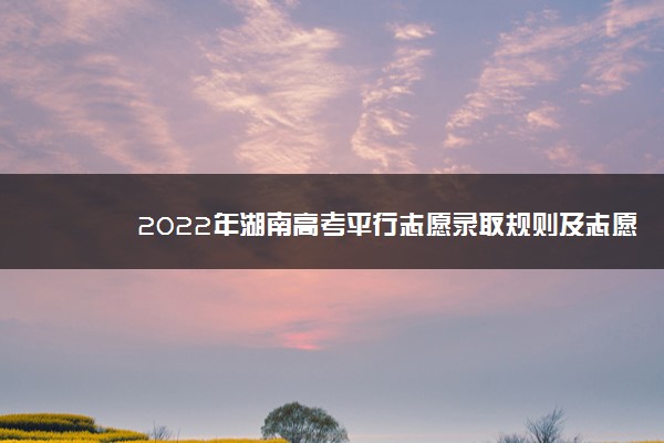 2022年湖南高考平行志愿录取规则及志愿填报设置解读