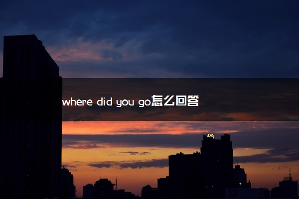 where did you go怎么回答