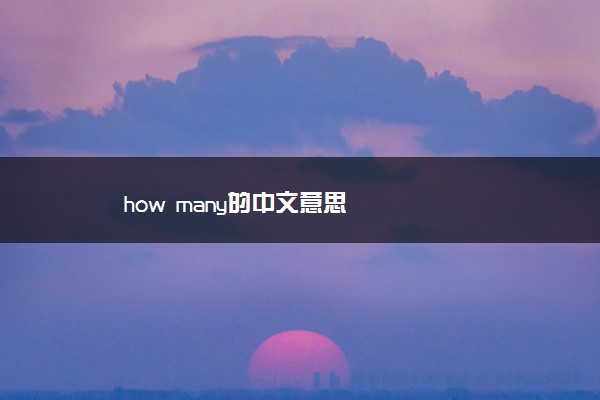 how many的中文意思