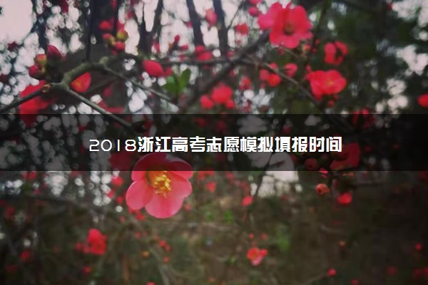 2018浙江高考志愿模拟填报时间