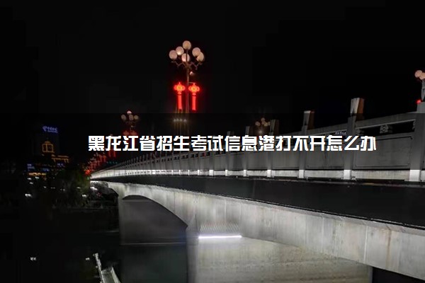 黑龙江省招生考试信息港打不开怎么办