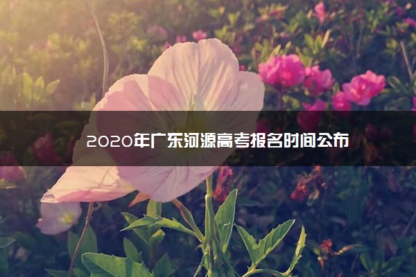 2020年广东河源高考报名时间公布