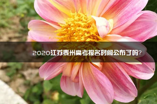 2020江苏泰州高考报名时间公布了吗？