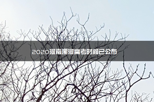 2020河南漯河高考时间已公布