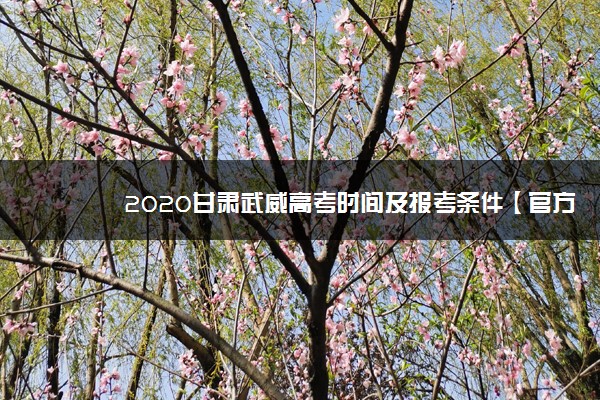 2020甘肃武威高考时间及报考条件【官方发布】