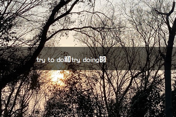 try to do和try doing的区别有哪些