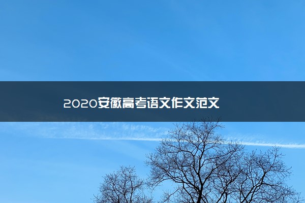 2020安徽高考语文作文范文