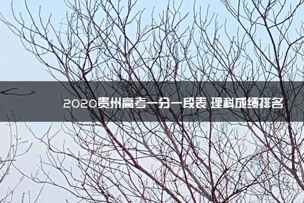 2020贵州高考一分一段表 理科成绩排名【最新公布】