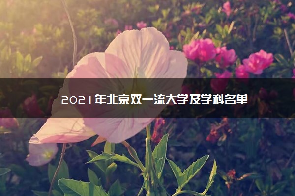 2021年北京双一流大学及学科名单