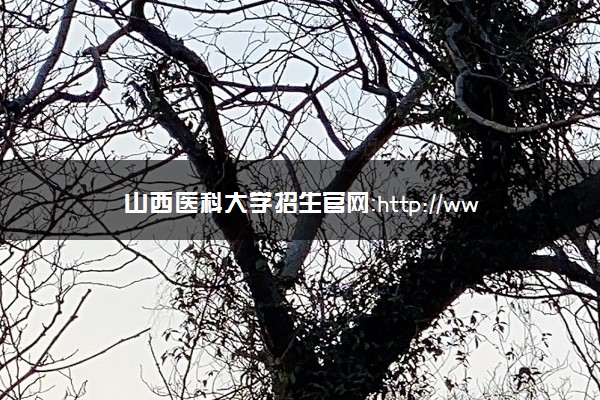 山西医科大学招生官网：http://www.sxmu.edu.cn/bks/