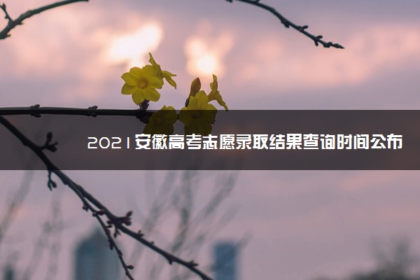 2021安徽高考志愿录取结果查询时间公布