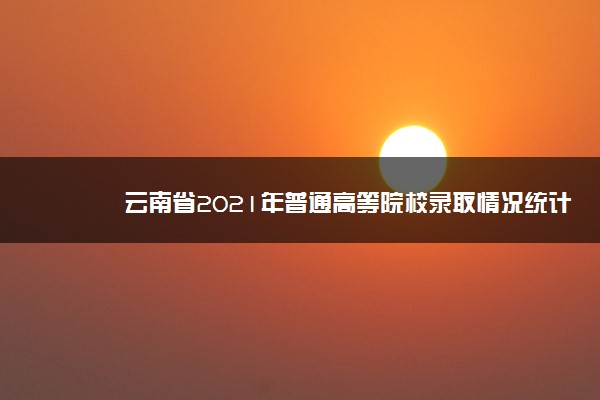 云南省2021年普通高等院校录取情况统计表（8月17日）