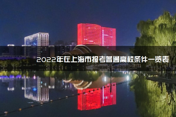 2022年在上海市报考普通高校条件一览表（专科层次依法自主招生考试）