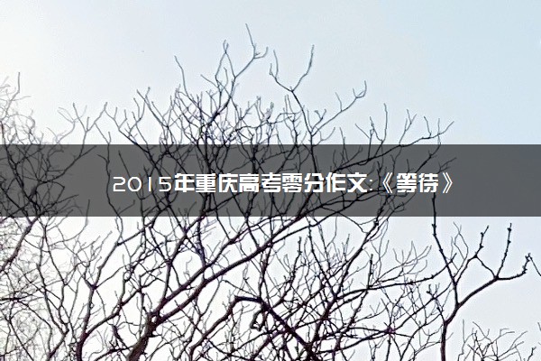 2015年重庆高考零分作文：《等待》