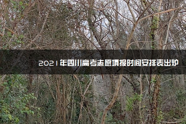 2021年四川高考志愿填报时间安排表出炉