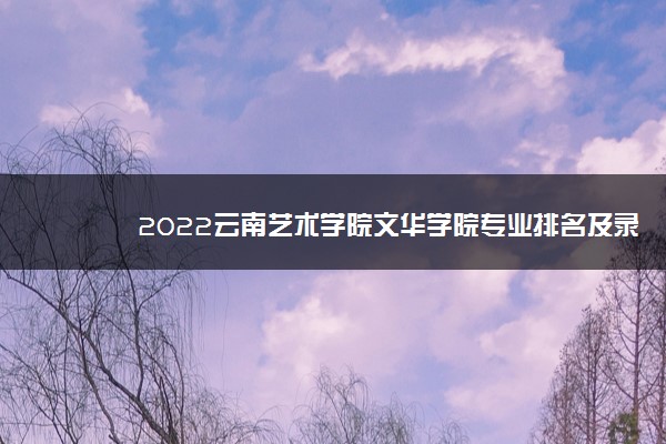 2022云南艺术学院文华学院专业排名及录取分数线