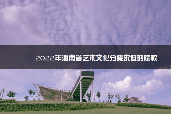 2022年海南省艺术文化分要求低的院校 什么大学容易录取