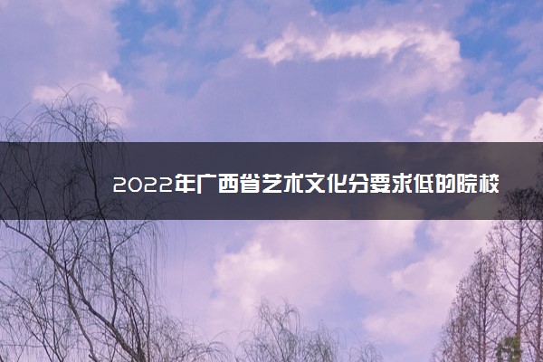 2022年广西省艺术文化分要求低的院校 什么大学容易录取