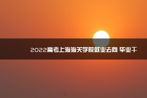 2022高考上海海关学院就业去向 毕业干什么
