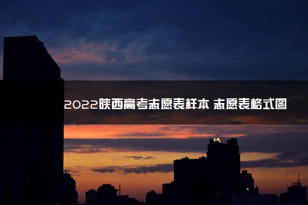 2022陕西高考志愿表样本 志愿表格式图片