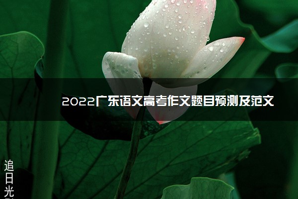 2022广东语文高考作文题目预测及范文