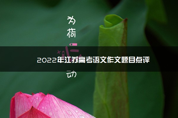 2022年江苏高考语文作文题目点评