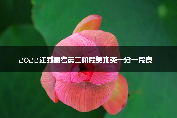 2022江苏高考第二阶段美术类一分一段表 成绩排名查询