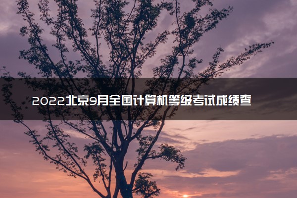 2022北京9月全国计算机等级考试成绩查询时间几月几号