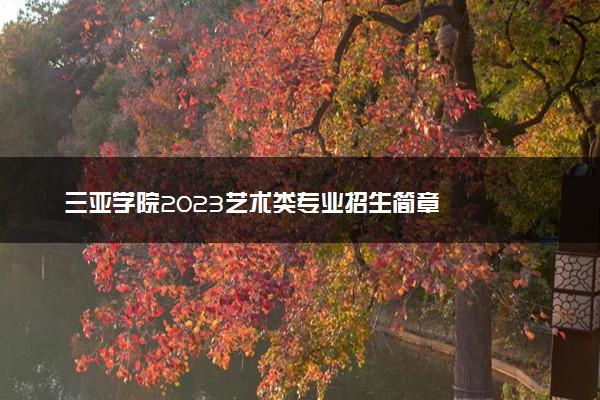 三亚学院2023艺术类专业招生简章