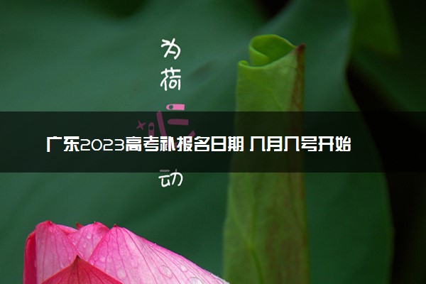 广东2023高考补报名日期 几月几号开始