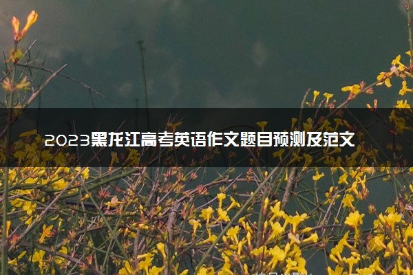 2023黑龙江高考英语作文题目预测及范文