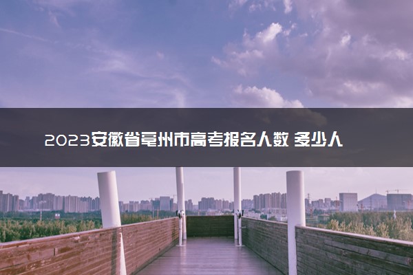 2023安徽省亳州市高考报名人数 多少人参加高考