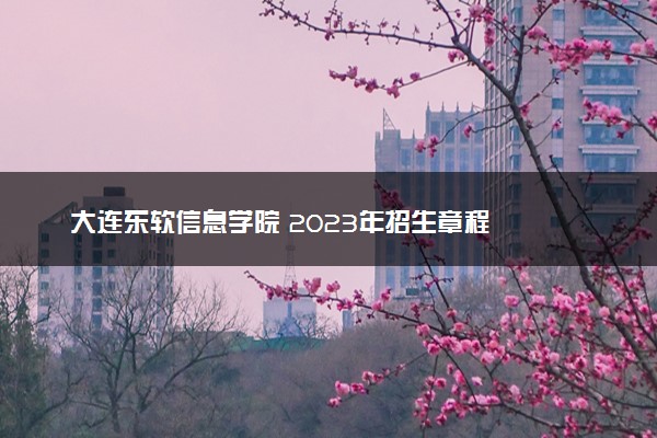大连东软信息学院 2023年招生章程