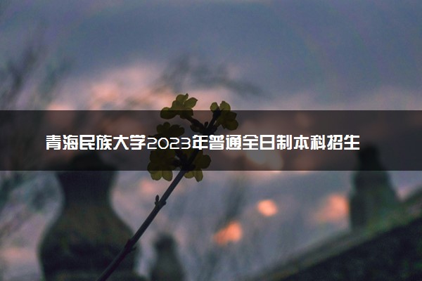青海民族大学2023年普通全日制本科招生章程
