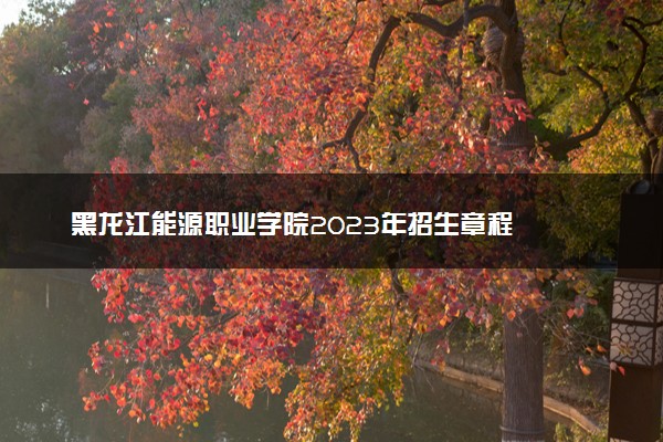 黑龙江能源职业学院2023年招生章程