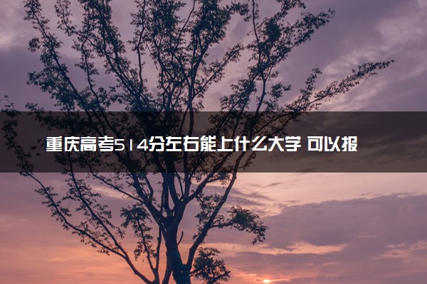 重庆高考514分左右能上什么大学 可以报哪些公办院校(2023报考推荐)