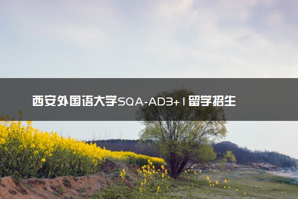 西安外国语大学SQA-AD3+1留学招生简章