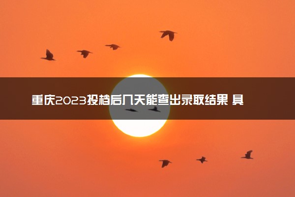 重庆2023投档后几天能查出录取结果 具体录取时间几号