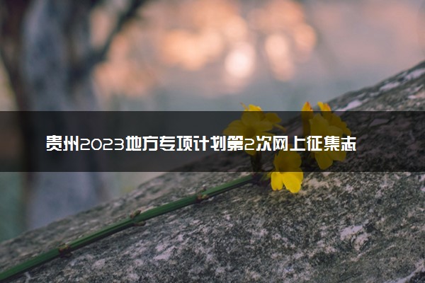 贵州2023地方专项计划第2次网上征集志愿截止时间